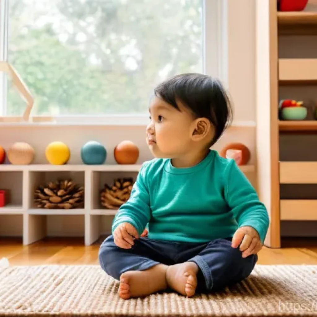몬테소리 교육법 - **Prompt:** A curious toddler, around 2-3 years old, dressed in comfortable, age-appropriate clothes...