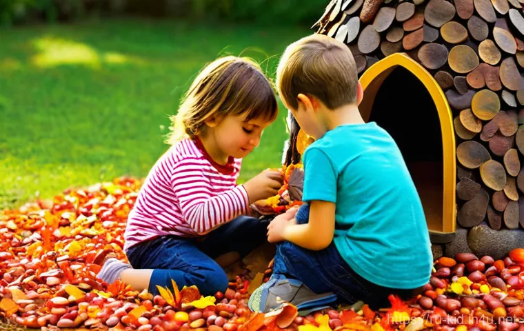 자연 친화적 유아교육 - **Prompt 1: Energetic Forest Exploration**
    "A group of three diverse children, aged approximatel...